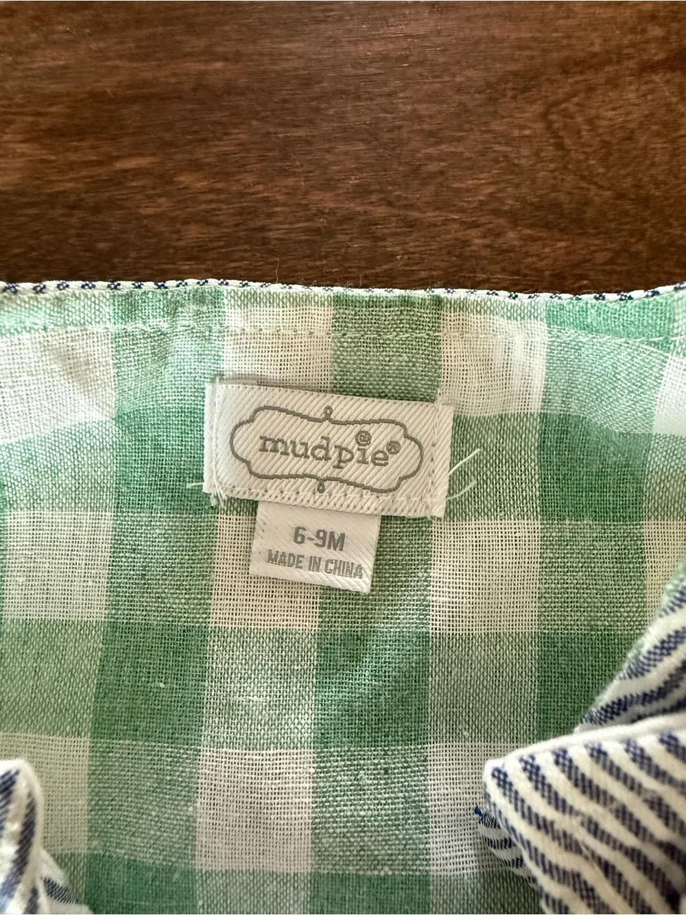 Mud Pie Blue & White Striped Golf Jon Jon Onesie size 6-9Months